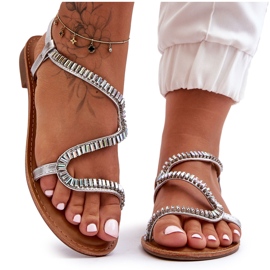 Sandali slip-on Hayen Silver da donna con abbellimenti argento