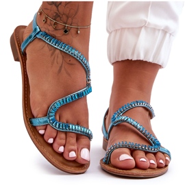 Sandali senza lacci impreziositi Hayen blu da donna