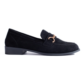 Mocassino Shelovet in camoscio nero con catena