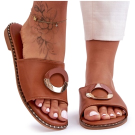 Pantofole impreziosite da sherry marrone da donna