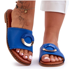 Pantofole impreziosite da sherry blu da donna