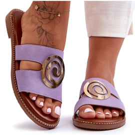 Ciabatte Alla Moda Con Decorazione A Specchio Viola Respiro Profondo
