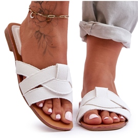 Pantofole Donna in Tessuto Bianco Aversa bianca