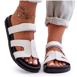 Pantofole Donna in Tessuto Velcro Bianco Jose bianca