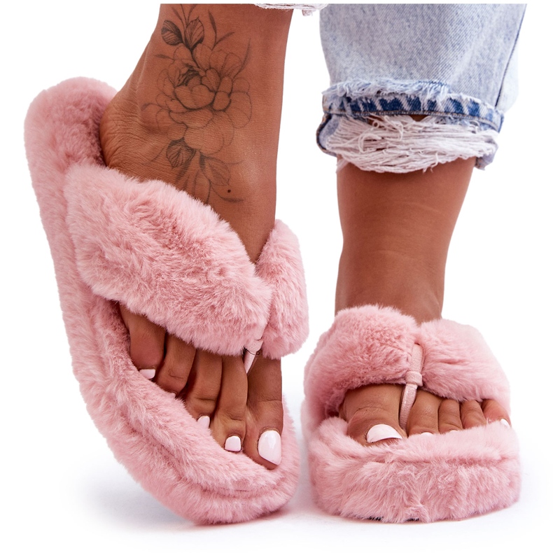 Pantofole di pelliccia da donna Pantofole Elma rosa