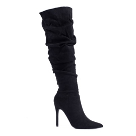 Stivali da donna in camoscio nero di Shelovet