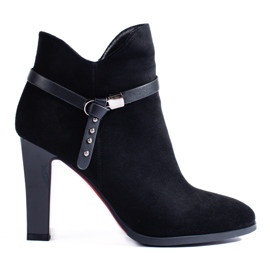 Stivali con tacco Shelovet in camoscio nero