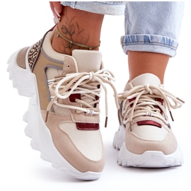 Scarpe Sportive Su Una Suola Massiccia Beige Corena