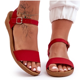 Sandali con zeppa bassi classici Arya rossi rosso