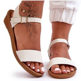 Classici sandali con zeppa bassi Arya bianchi bianco
