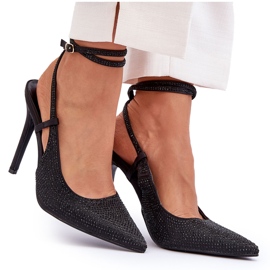 Spille Classiche Decorate Con Zirconi Guda Neri nero