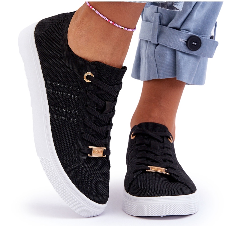PE1 Sneakers stringate da donna nere Etna nero