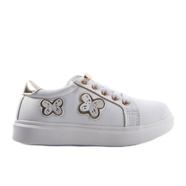 Sneakers bianche decorate con farfalle Senapus bianca
