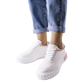 Sneakers rosa con catena di Thilda bianco