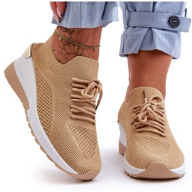 PG1 Scarpe Sportive Slip-On in Tessuto Zeppa Visconti Beige
