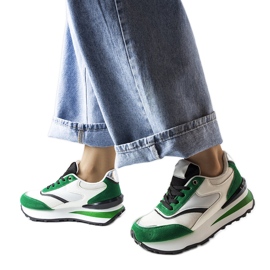 Sneakers con plateau bianche e verdi di Doirons verde