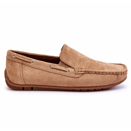 Mocassini slip-on in pelle scamosciata da uomo marroni marrone
