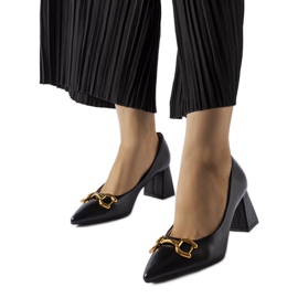 Décolleté nere su spilla asimmetrica 9537 Black nero