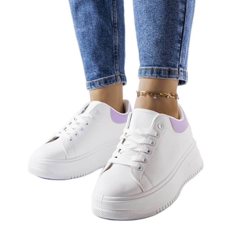 Sneakers con plateau bianche e viola di Holante bianca