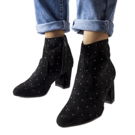 Stivali Suvi in camoscio nero con strass