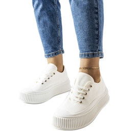 Sneakers bianche con suole spesse di Wallace bianca
