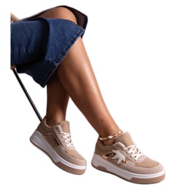 Sneakers beige con inserto a specchio di Kollins
