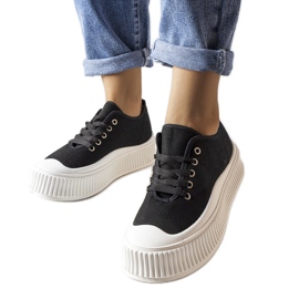 Inna Sneakers nere e suole spesse di Wallace nero