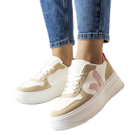 Sneakers bianche con inserto in Plouffe rosa bianca