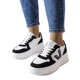 Sneakers con plateau in bianco e nero di Plouffe