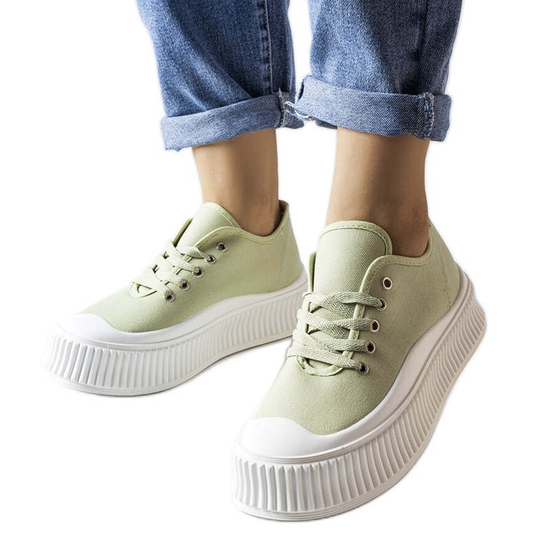 Sneakers verdi con suole spesse di Wallace verde