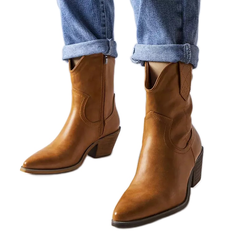 Stivali da cowboy marroni L08-198 Cammello marrone
