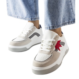 Sneakers bianche con inserto in eco suede di Kollins bianco
