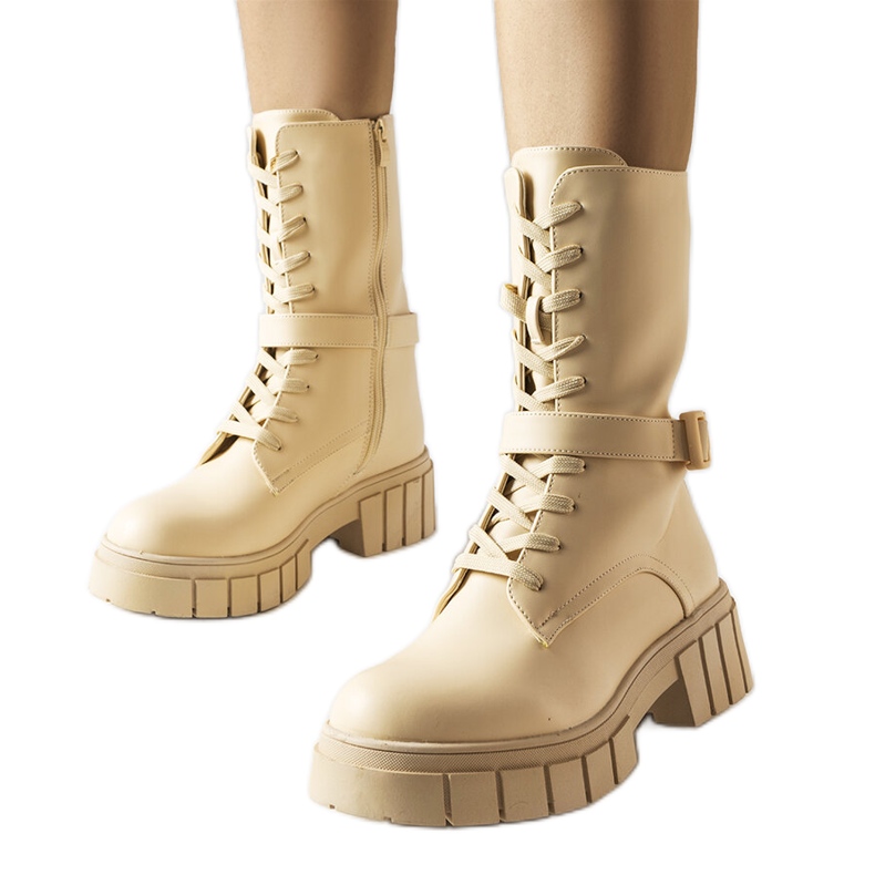 Stivali da lavoro stringati beige di Rive