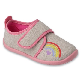 Ciabatte per bambini Befado con inserto in pelle 902Y020 beige con applicazione