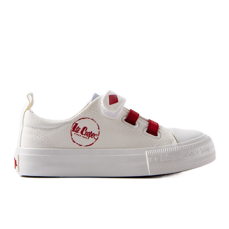 Sneakers da bambino Lee Cooper bianche e rosse bianca