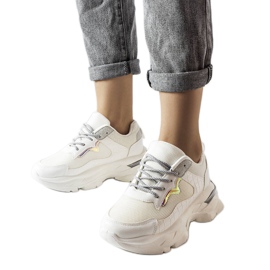 Sneakers bianche decorate con glitter di Beatrice bianco