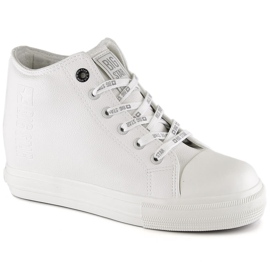 Sneakers da donna sulla zeppa bianca Big Star EE274128 bianco
