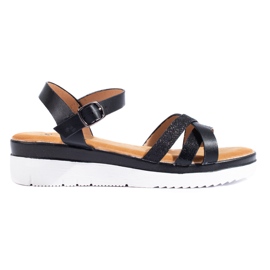 Sandali Shelovet neri con plateau nero