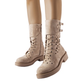 Stivali traforati beige di Legault