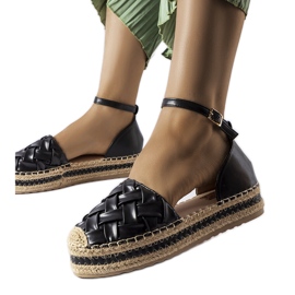 Espadrillas nere con plateau di Gour nero