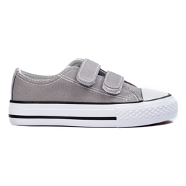 Sneakers da bambino Shelovet grigie con velcro grigio