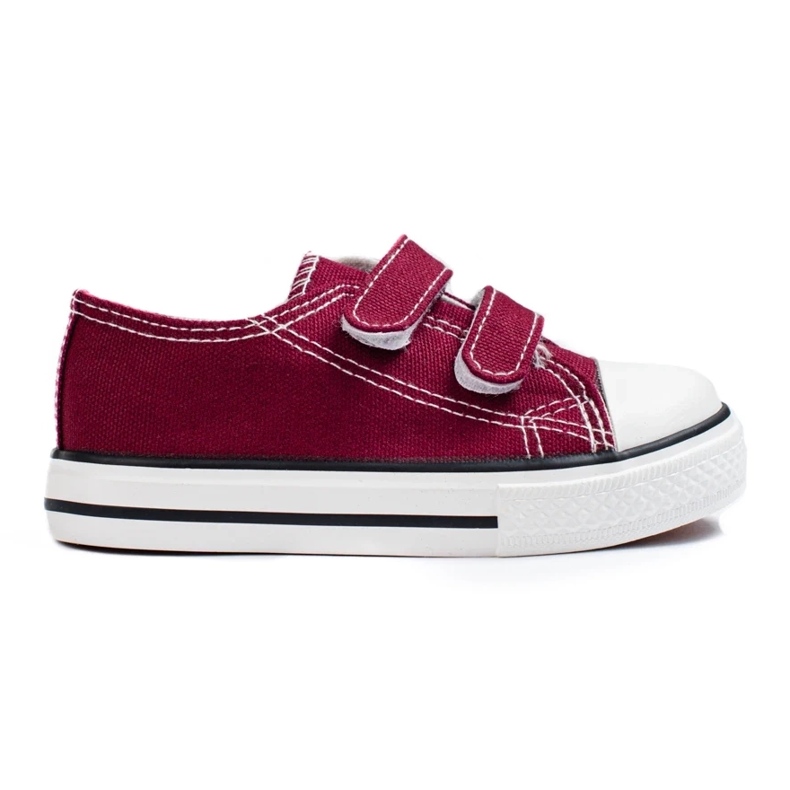Sneakers da bambino con velcro bordeaux Vico rosso