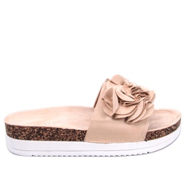 Pantofole floreali Rizzo Beige