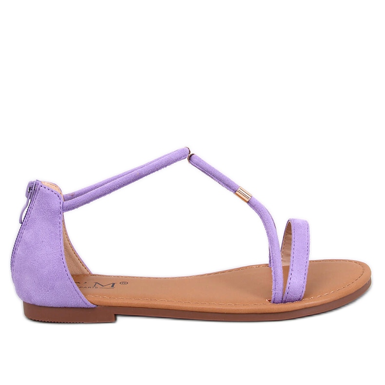 Sandalo da donna in camoscio viola Leehom