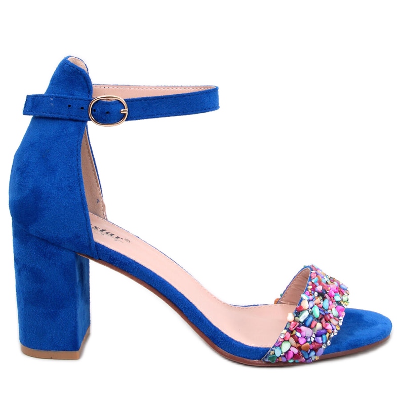 Sandali con tacco in pietra Valentine Blue