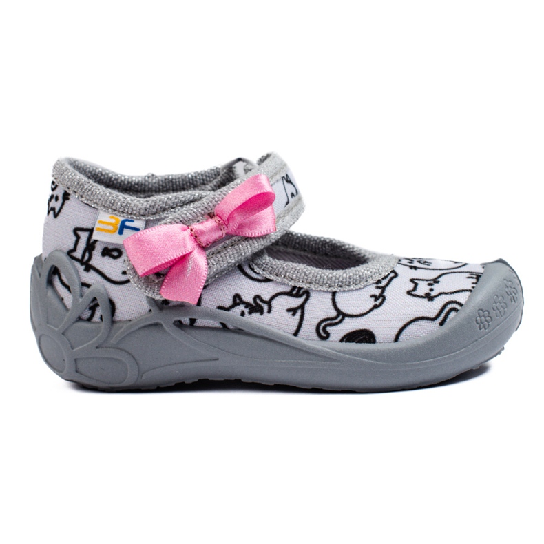 SHELOVET Pantofole grigie per bambina con velcro 3F gatti grigio
