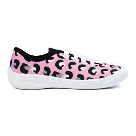 SHELOVET Sneakers slip-on da bambino in fantasia leopardata 3F rosa
