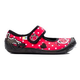 Pantofole rosse per bambina con velcro 3F rosso