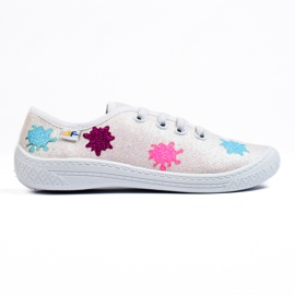 SHELOVET Sneakers slip-on da bambino 3F bianche lucide multicolore