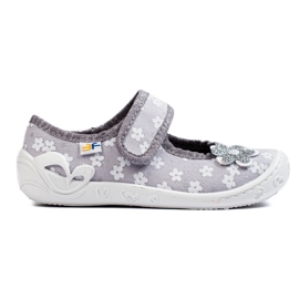 SHELOVET Pantofole fiore grigio per bambina 3F